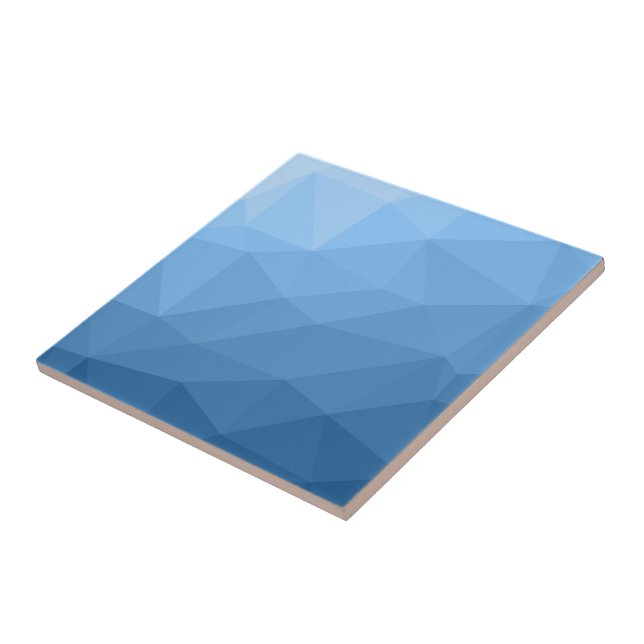 Classic Blue geometric mesh ombre pattern Tile (Side)
