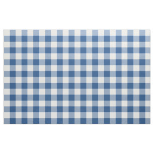 Classic Blue Gingham Pattern Fabric