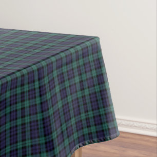 Classic Blue Green Plaid Tablecloth