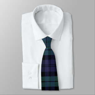 Classic Blue Green Plaid Tartan  Tie