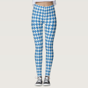 Classic Blue Houndstooth Pattern Leggings