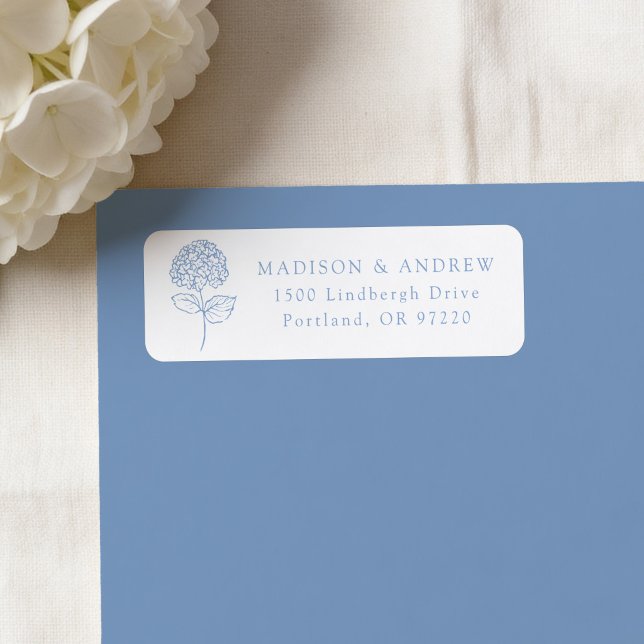Classic Blue Hydrangea Wedding Return Address (Creator Uploaded)