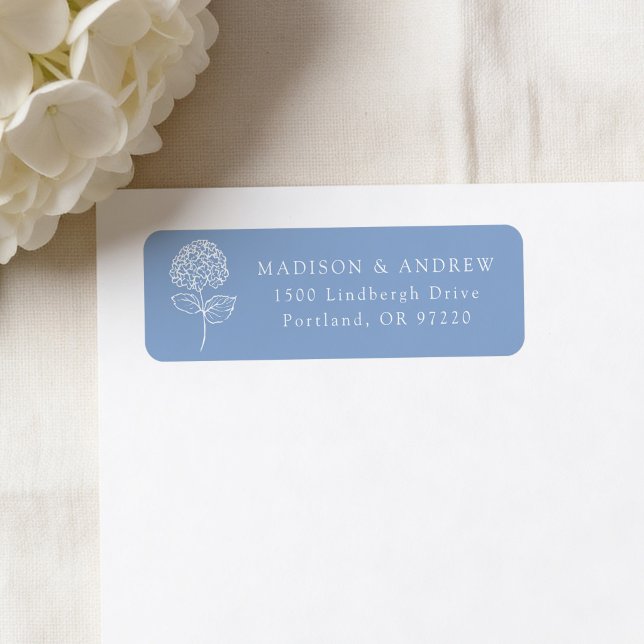 Classic Blue Hydrangea Wedding Return Address (Creator Uploaded)