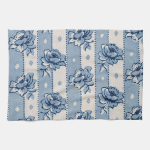 Classic Blue Ivory Floral Theme   Kitchen Towels