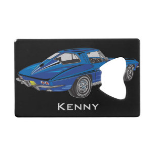 Classic Blue Mustang Design Bottle Opener