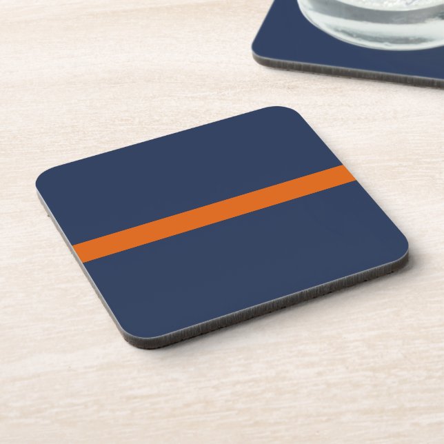 Classic Blue Orange Stripe Coaster (Left Side)