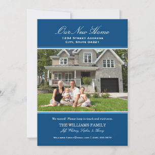 Classic Blue Our New Home Photo Announcement