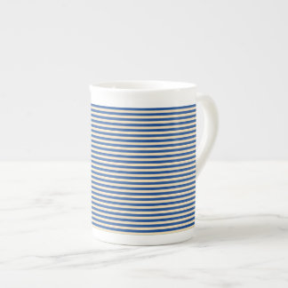 Classic Blue Pinstripe Bone China Mug