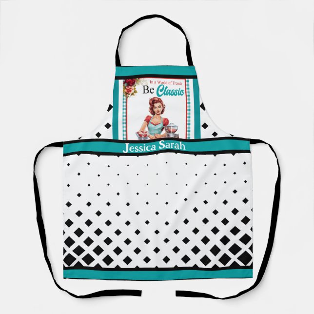 Classic Blue Pinup_ Be Classic Apron (Front)