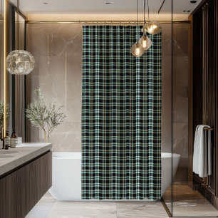 Classic Blue Plaid Shower Curtain for Modern Man