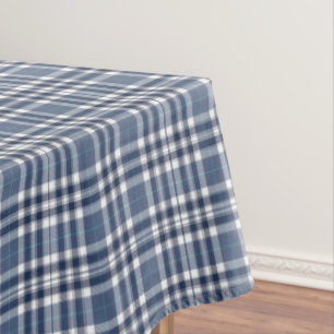 Classic Blue Plaid Tablecloth