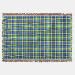 Classic Blue Plaid Tartan Pattern  Throw Blanket