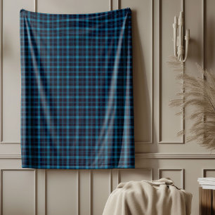 Classic Blue Plaid Throw for Everyday Comfort Fleece Blanket