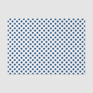 Classic Blue Polka Dots on White Tissue Paper