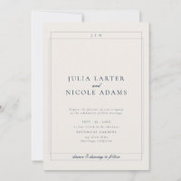 Classic Blue QR Code Detail RSVP Registry Wedding
