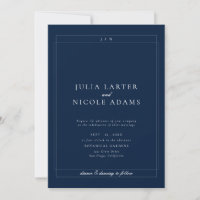 Classic Blue QR Code Detail RSVP Registry Wedding