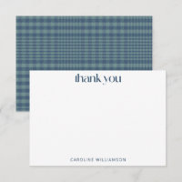 Classic Blue Retro Glen Plaid Custom Baby Shower 