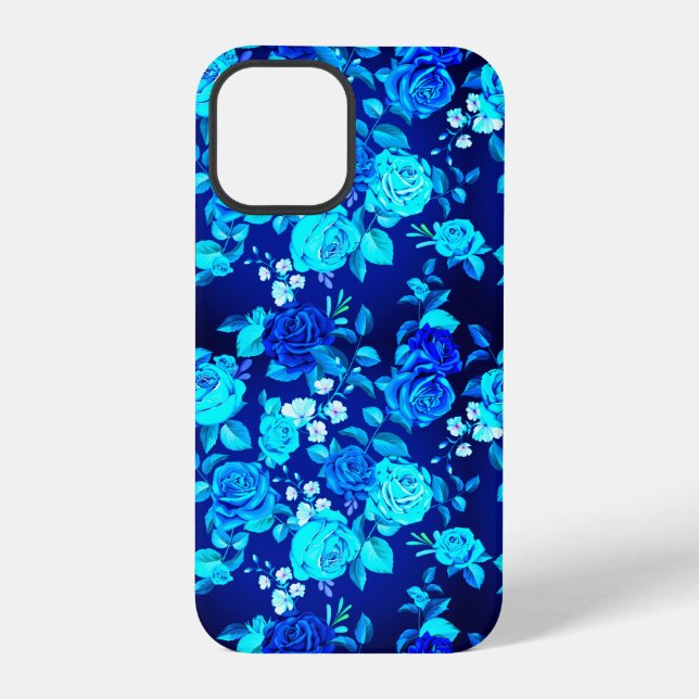 Classic Blue Rose Flowers Pattern-87600 iPhone Case (Back)