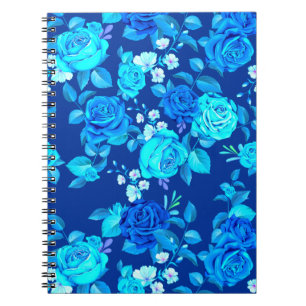 Classic Blue Rose Flowers Pattern-87600 Notebook