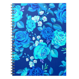 Classic Blue Rose Flowers Pattern-87600 Notebook