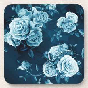 Classic Blue Rose Pattern Coaster