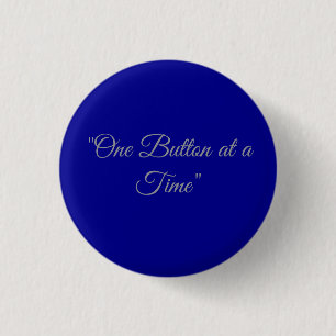 Classic Blue Solid Customisable Round Button Pin
