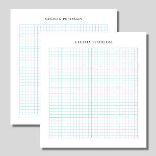 Classic Blue Square Custom Name Notepad