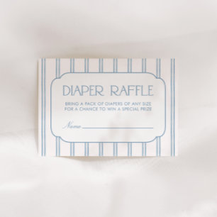 Classic Blue Striped Diaper Raffle Enclosure Card