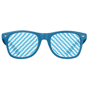 CLASSIC BLUE STRIPED PARTY RETRO SUNGLASSES