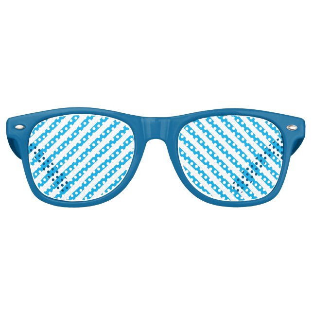 CLASSIC BLUE STRIPED PARTY RETRO SUNGLASSES (Front)