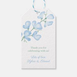 Classic Blue Sweet Pea Boy Baby Shower Favour Tags