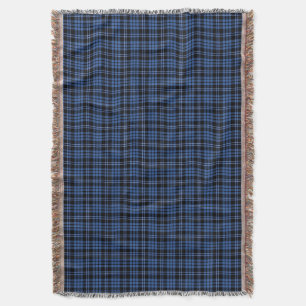 Classic Blue Tartan Plaid Pattern Throw Blanket