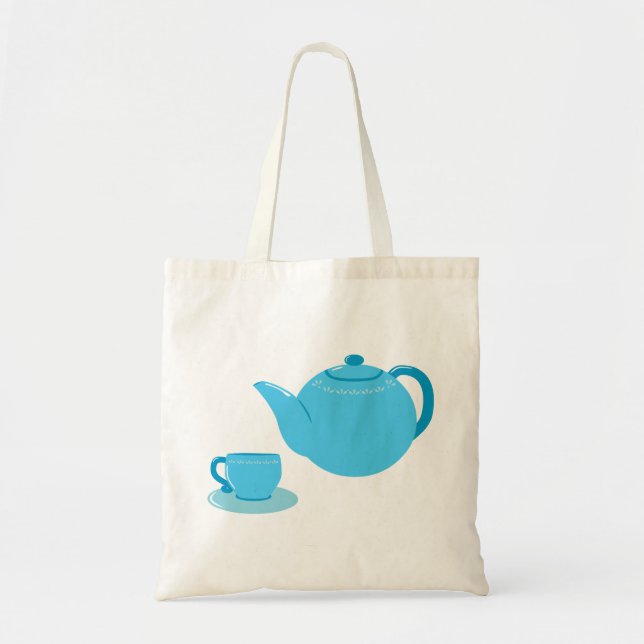 Classic Blue Teapot Tote Bag (Front)