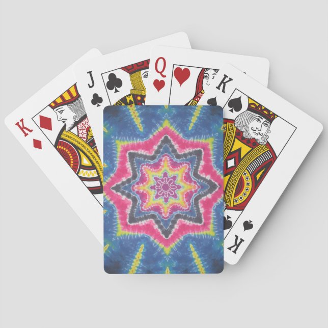 Classic Blue Tie Dye Bicycle Playing Cards (Back)