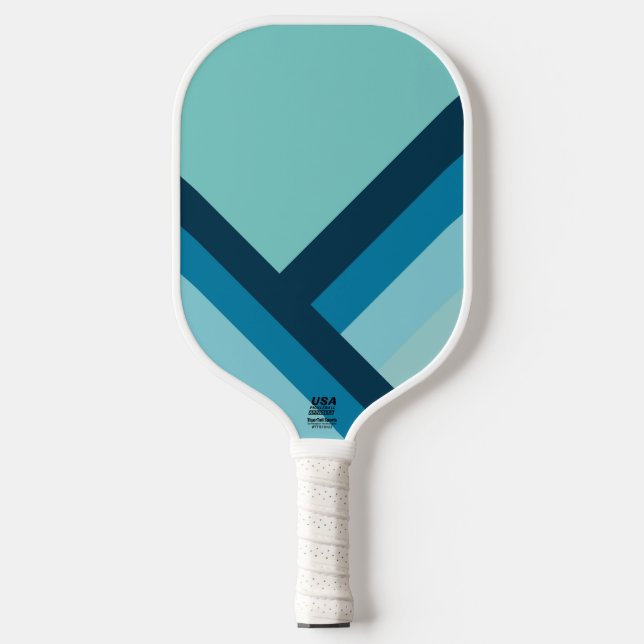 Classic Blue Tone Stripes Pickleball Paddle (Front)