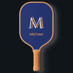 Classic Blue Unique Monogram Initial Name   Pickleball Paddle<br><div class="desc">You'll be a winner with this Classic Blue paddle -- a blue surface with a unique Monogram plus personalise additionally with the name. Could also make a wonderful gift for the pickleball enthusiastic.  Any design questions,  just send an email to charmdesignstudio@rcn.com and we'll be delighted to assist.</div>