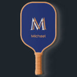 Classic Blue Unique Monogram Initial Name   Pickleball Paddle<br><div class="desc">You'll be a winner with this Classic Blue paddle -- a blue surface with a unique Monogram plus personalise additionally with the name. Could also make a wonderful gift for the pickleball enthusiastic.  Any design questions,  just send an email to charmdesignstudio@rcn.com and we'll be delighted to assist.</div>