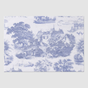 Classic Blue Vintage French Chateau Toile Tissue Paper