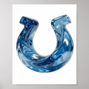 Classic Blue WATER Artistic Motif Poster