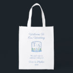 Classic Blue Watercolor Crest Wedding Welcome Bag<br><div class="desc">This wedding welcome bag design features a crest made up of my original watercolor illustrations.</div>