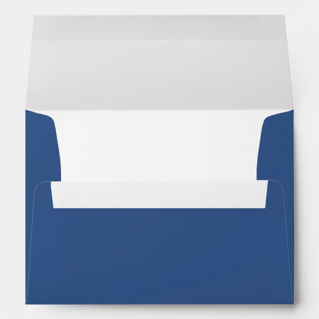 Classic Blue Wedding Chic Elegant Simple Modern Envelope (Back (Bottom))