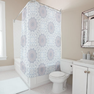 Classic Blue White Mandala Pattern Shower Curtain