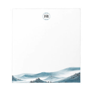 Classic Blue White Mountain View Notepad