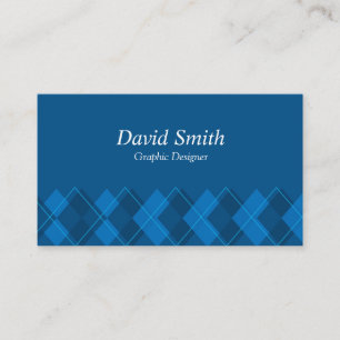 Classic Blue White Professional Graphic Designer Business Card