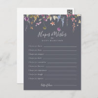 Classic Blue Wild Baby Shower Hopes & Wishes Card