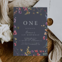 Classic Blue Wild Floral First Birthday Party