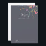 Classic Blue Wild Floral Wedding Advice Card<br><div class="desc">This classic blue wild floral wedding advice card is perfect for a rustic wedding. The design features a yellow, purple, white wild flowers with foliage in a rose and green watercolor background. These cards are perfect for a wedding, bridal shower, baby shower, graduation party & more. Personalise the cards with...</div>