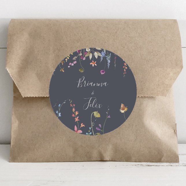 Classic Blue Wild Floral Wedding Envelope Seals (Creator Uploaded)