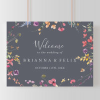 Classic Blue Wild Floral Wedding Welcome 