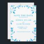 classic blue wild flowers wedding save the date invitation<br><div class="desc">Ready to captivate guests before the big day? Customize this Save the Date now and turn early excitement into RSVP momentum
Elegant blue botanical border with a timeless feel
Easy customization for different budgets</div>